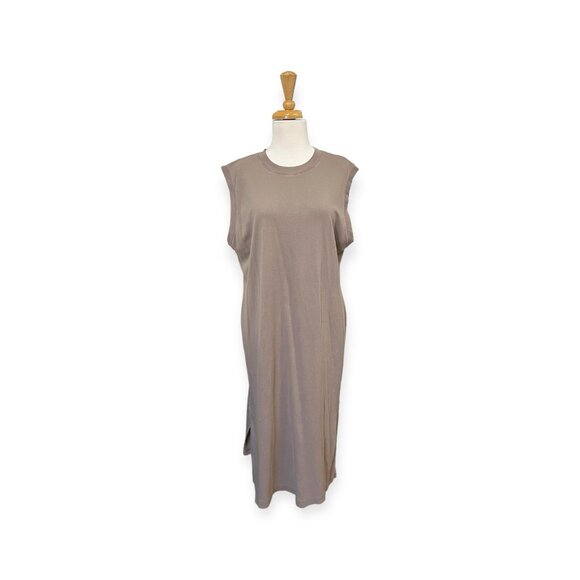MM Lafleur The Lou Dress Size XXL Taupe Brown Midi Tank Dress - Picture 1 of 6